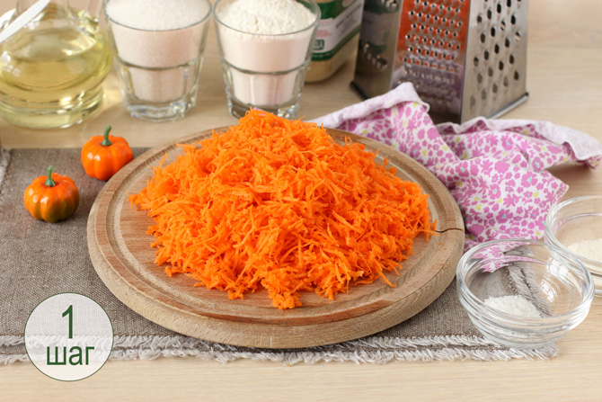 Приготовление морковных маффинов, шаг 1