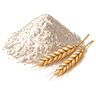 Цельнозерновая мука с колосьями пшеницы