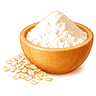 Овсяная мука в деревянной миске
