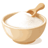 Цукор у мисці з ложкою