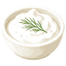 Миска сметани з кропом