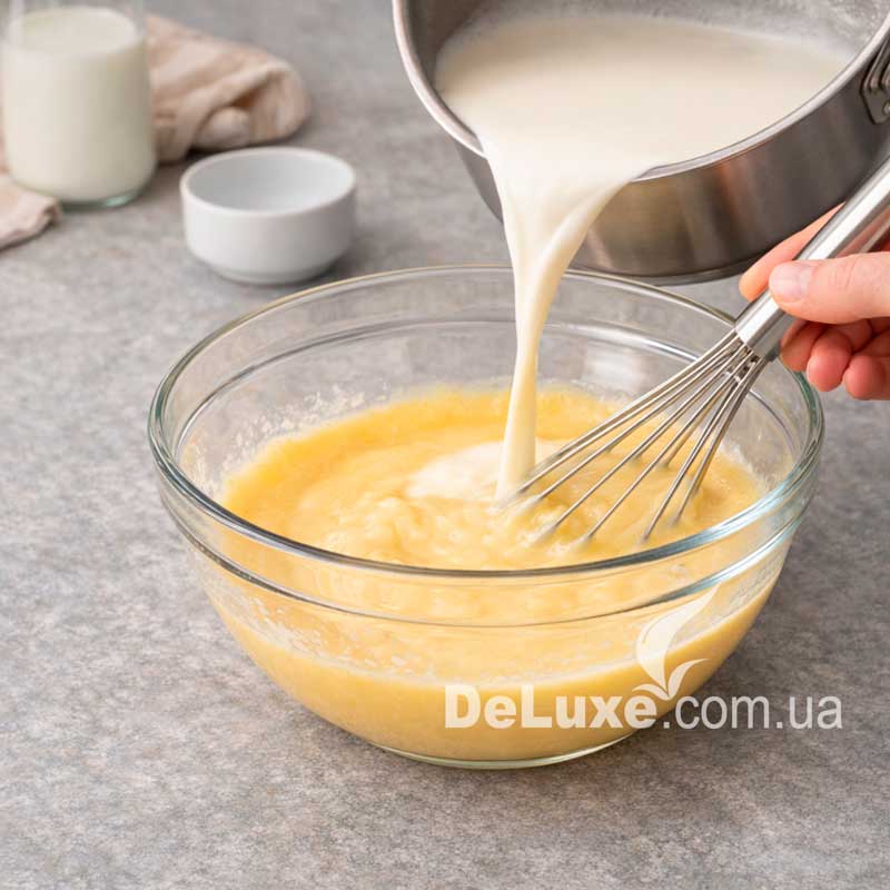 Молоко заливаємо в суміш