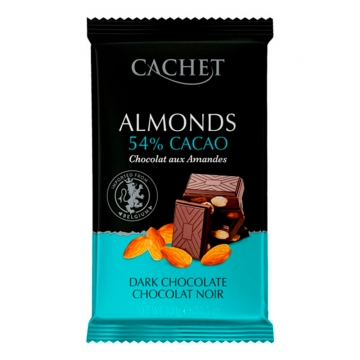 Cachet Dark Chocolate 54% with Almonds 300 г