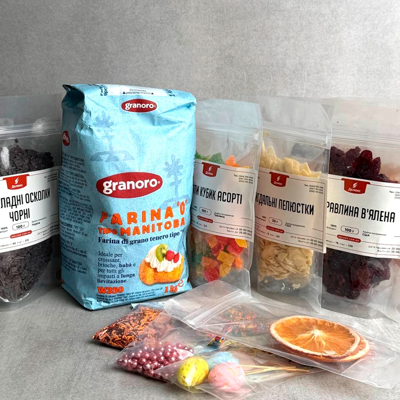 Пасхальный набор — мука Manitoba, изюм, цукаты, декор от Делюкс