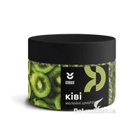 Банка желейных кусочков Cookit Киви с чёрной крышкой, зелёные кубики видны через стенку