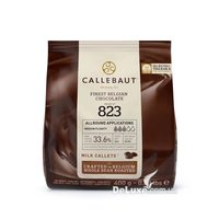 Пачка молочного шоколада Callebaut 823 в каллетах, 400 г
