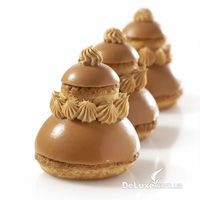 Заварные пирожные с кремом и глазурью кофейного цвета, десерт Prova