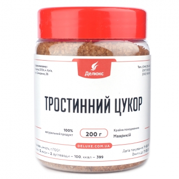 Коричневый сахар в упаковке 200 грамм