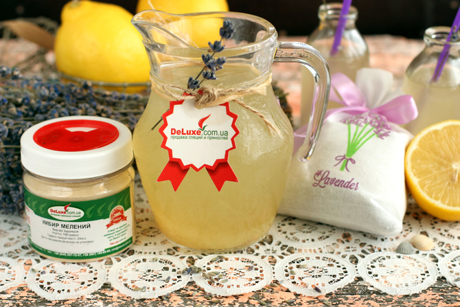 Натуральный лимонад с имбирем и лавандой