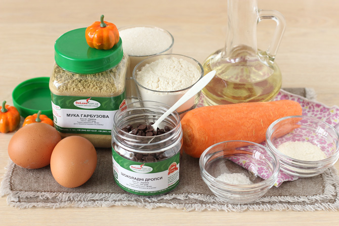 Ингредиенты для морковных маффинов