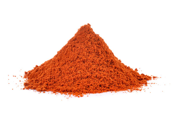 powdered dried red pepper isolated